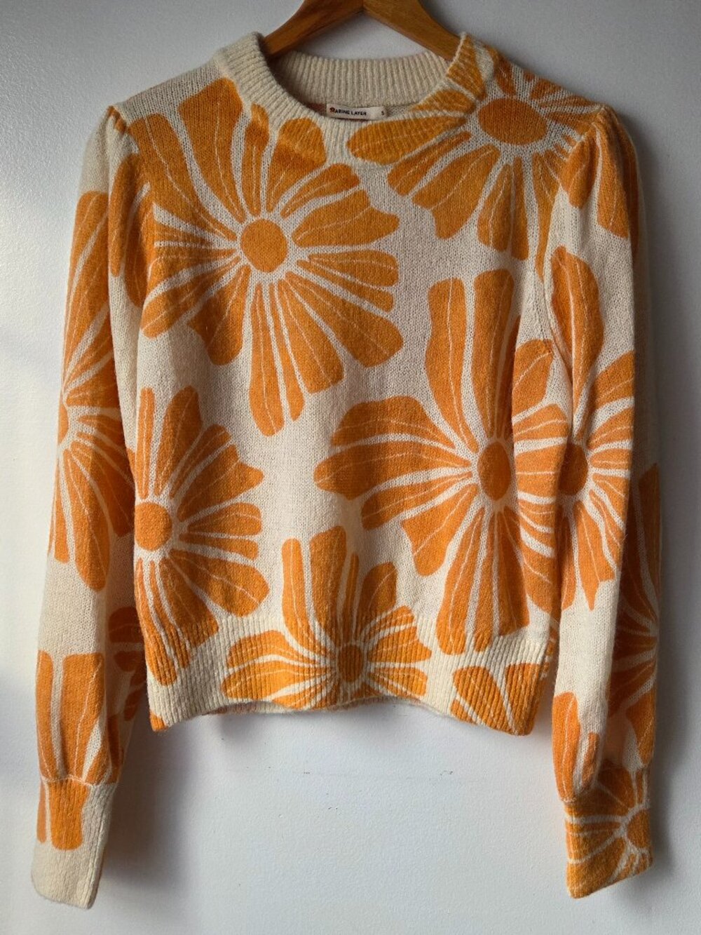 EUC MARINE LAYER FLORAL WOOL ALPACA BLEND SWEATER TOP SIZE S